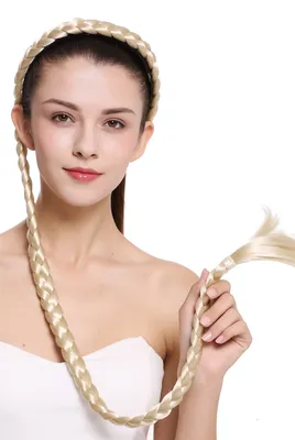 Produktbild von WIG ME UP Haarreif mit Zopf sehr lang geflochten Platinblond N1038-613