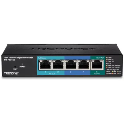 Zdjęcie produktu dla Trendnet TPE-P521ES, Zarządzany, Gigabit Ethernet (10/100/1000), Obsługa PoE, Montaż naścienny / rzutowanie na sufit