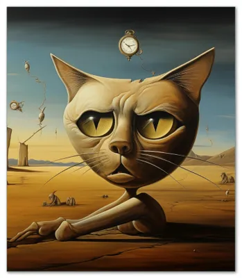 Produktbild von Wallario Herdabdeckplatte aus Glas, Größe 52 x 60 cm 1-teilig, Motiv Katze als Zeitwächter