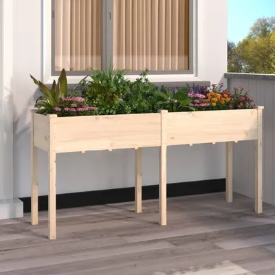 Produktbild von "2024"cloris Pflanzkübel mit Einsatz 161x45x76 cm Massivholz Tanne - Beete pflanzen CHY61324277