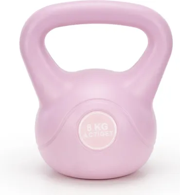 Produktbild von ACTIGET Kettlebell zum Training, 8 kg Hantel, ABS-Trainings-Kettlebell, rosa Kugel