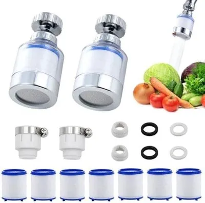 Produktbild von Kalkfilter für Wasserhahn, 360° drehbar, 7 PP-Filterelemente, transparent