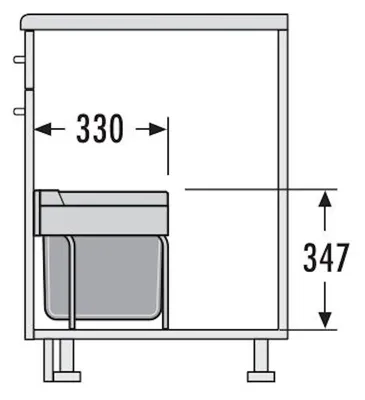 Produktbild von Hailo Abfallsammler Raumspar-Tandem Swing TR Swing 50.2/30 für Schränke ab 50 cm