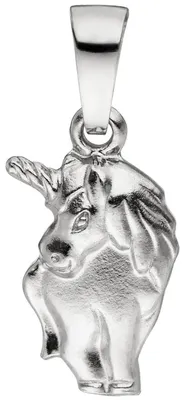 Produktbild von Anhänger für Kinder Halsschmuck Einhorn aus 925 Sterlingsilber, rhodiniert