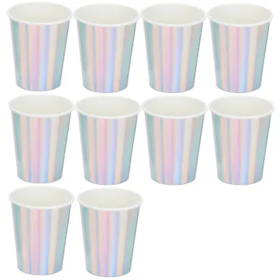 Produktbild von Papierbecher 20 Stück, kompostierbare Einwegbecher silber, Trinkbecher für Saft Kaffee Tee, Party Geburtstag Dekoration