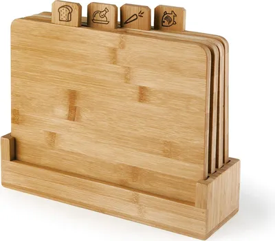 Produktbild von Schneidebretter aus Buchenholz 28 x 25 cm 4 Stück - Ecoliving