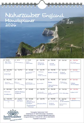 Produktbild von Naturzauber England Planer DIN A4 Kalender für 2026 Landschaft Natur Reise Land Urlaub - Seelenzauber