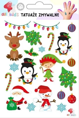 Produktbild von Abwaschbare Tattoos für Kinder: Weihnachten 3 – All4Kids