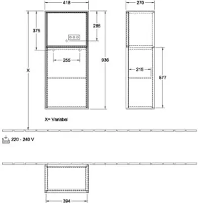 Produktbild von Villeroy & Boch F510GKGM Seitenschrank Finion F51
