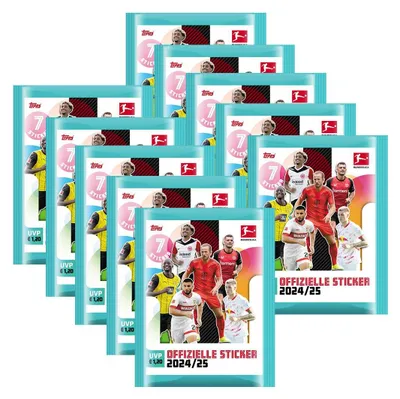 Zdjęcie produktu dla Naklejki kolekcjonerskie Topps Bundesliga 2024/2025 – 10 torebek