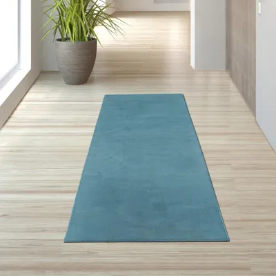 Immagine prodotto di Tappeto turchese morbido e decorativo di facile manutenzione ideale per la casa moderna Dimensioni - 80 x 150 cm