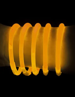 Image de 100 bracelets lumineux orange pour adultes - taille unique