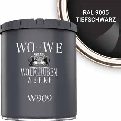 Produktbild von Metallschutzlack 4in1 Metalllack Metallfarbe Metallschutzfarbe MATT W909 Schwarz - 750ml