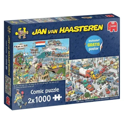 Produktbild von Jan van Haasteren Spiele Verkehrschaos & Zu Luft, Land und See 2x 1000 Teile - Puzzles für Erwachsene, 1000 Stück(e), Humor, 12 Jahr(e)
