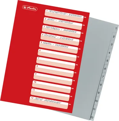 Produktbild von Herlitz Ordner Register / 1-12 / PP / DIN A4 / 12tlg.