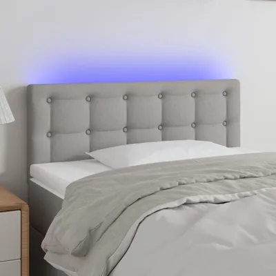 Imagen del producto de Living Store, cabecero LED, gris claro, 80x5x78/88 cm, tela