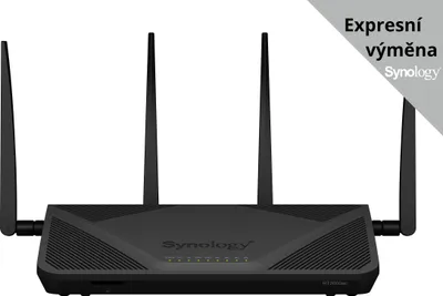 Obrázek produktu pro Synology RT2600AC, Wi-Fi 4 (802.11n), Dvoupásmový (2,4 GHz / 5 GHz), Připojení na síť Ethernet, Černá, Stolní router