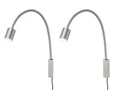 Produktbild von 2er SET LED Wandlampen - Bettlampen zum Anschrauben oder Leselampen Wandmontage