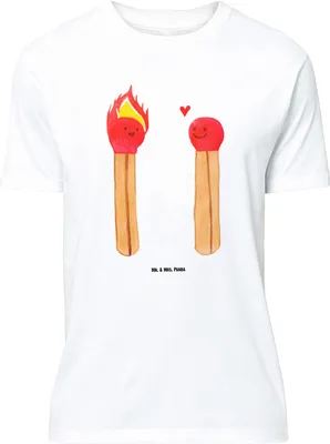 Produktbild von Mr. & Mrs. Panda Größe M T-Shirt Streichhölzer - Weiß - Geschenk, Liebesbeweis, mit Spruch, Herren, Freundin, Shirt, Liebesgeschenk, Tshirt