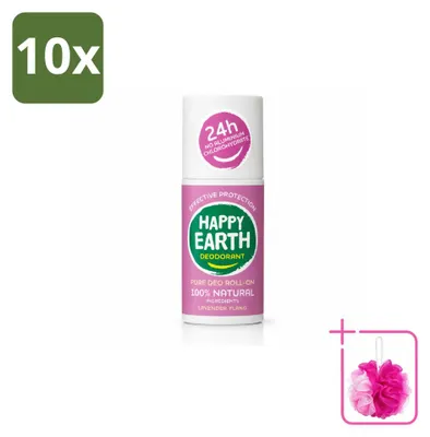 Productafbeelding van 10 x Happy Earth Deodorant Roller Lavender Ylang - 75 ml - Voordeelverpakking - 10 stuks
