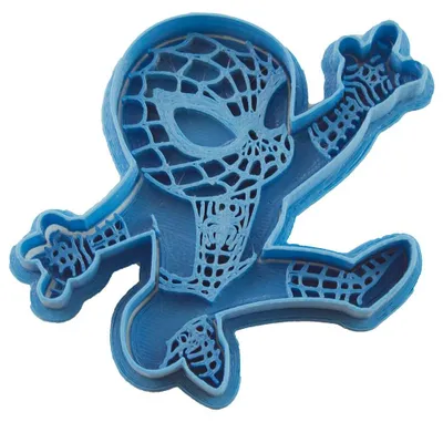 Superhelden-Ausstechform Spiderman Chibi, 8x7x1,5 cm, blau