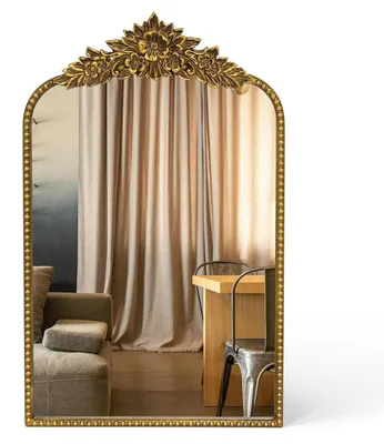 Image de Miroir mural baroque, forme en arc, 40x64 cm, doré, en fer, style vintage