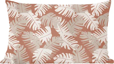 Produktbild von MuchoWow® Zierkissen Sofakissen Wohnzimmer Dekokissen 50x30 cm Sommer - Blätter - Braun - Wohnzimmerdekoration - Polster mit Photo