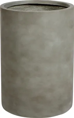 Zdjęcie produktu dla BELIANI Doniczka szara okrągła 36x36x51 cm efekt cementu do domu na taras i balkon