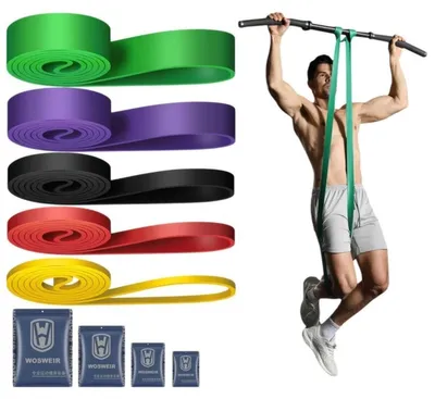 Immagine prodotto di INF Set di 5 fasce elastiche in TPE per yoga, stretching, fitness e allenamento muscolare