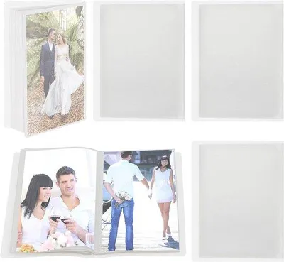 Productafbeelding van Familiealbum - 4 x 6 inch - Transparante omslag - Insteekalbum - Geschikt voor foto's van familie, bruiloften, jubilea, baby's en vakanties - 5 stuks