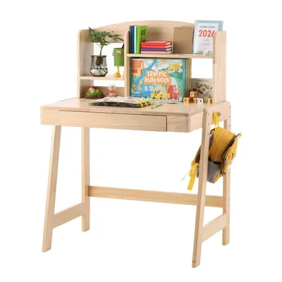 Produktbild von Kinderschreibtisch, Schülerschreibtisch, mit Schublade, Stauraum & Haken, für Kinder ab 6 Jahren