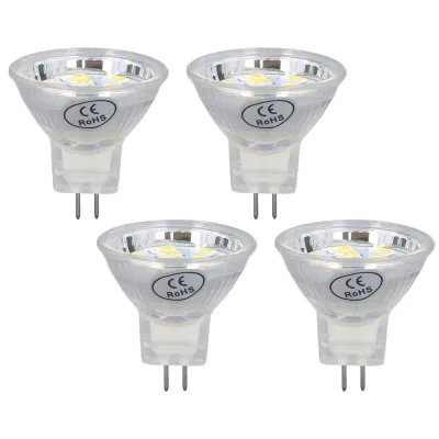 Image de 4 ampoules LED MR11, 3 W, 300 lm, avec 9 LED, culot à deux broches, pour spots et éclairages paysagers, lumière blanche chaude