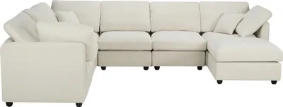 Produktbild von YHL Voyura 2213 Moderner Sofa Couch mit Chenille – Gepolsterte Rückenlehne– Beige