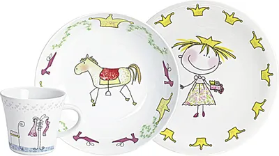 Produktbild von KAHLA Kindergeschirr Märchenprinzessin Porzellan 3teilig