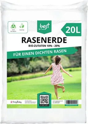 Produktbild von Best for Home-Rasenerde mit -Zutaten: 10%-20% für einen gesunden und nachhaltigen Rasen.  und torffrei. Erhältlich in 20 Liter und 50 Liter-20L