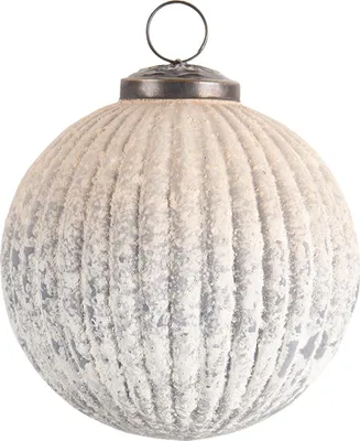 Obrázok produktu pre Clayre & Eef Vianočná ozdoba Ø 9x9 cm Biele sivé sklo