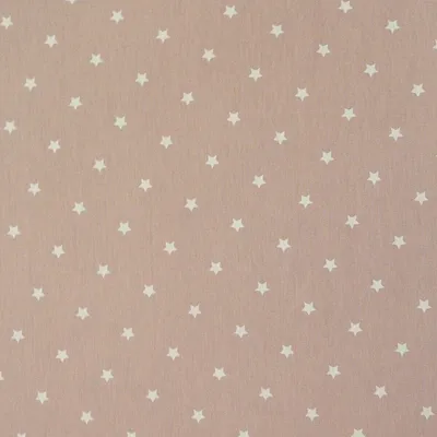 Produktbild von Baumwollstoff Meterware Twinkle Sterne altrosa weiß Gardinenstoff