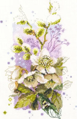 Image de Magic Needle Zweigart Edition kit de point de croix "Hellebore", 14x23cm