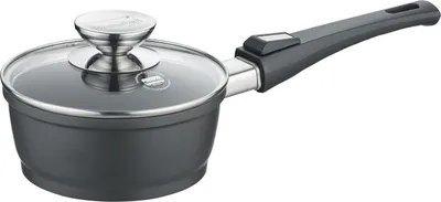 Produktbild von Stieltopf mit Glasdeckel 16 cm, Aluguss, schwarz - Vario Click (neue Version)