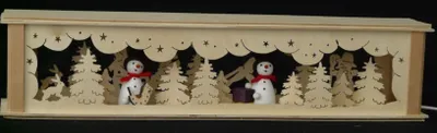 Produktbild von Schwibbogenerhöhung mit Schneemänner und Beleuchtung BxHxT 52x10x10cm NEU