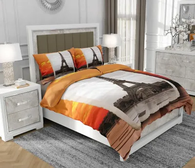 Immagine prodotto di Biancheria da letto 200x220 cm + 2x70x80 cm, set 3 pezzi, 100% cotone, cerniera, Città, multicolore - SOVIO | So.0067