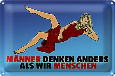 Produktbild von Blechschild Spruch 40x30cm Männer denken anders als wir Menschen