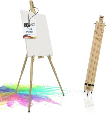 Image de Échafaud de peinture en bois, en pin, pliable et léger