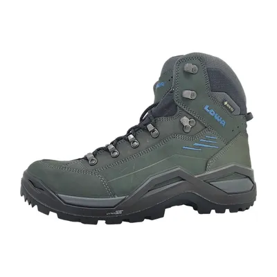 A single grey hiking boot is shown against a white background.
