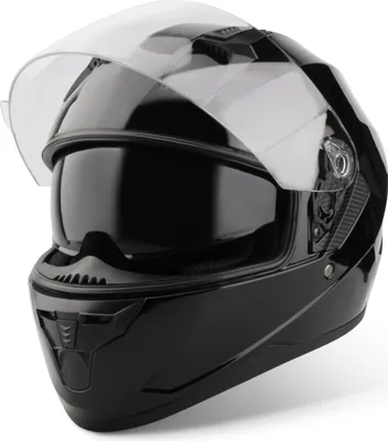 Produktbild von VINZ Kennet Integralhelm mit Sonnenblende | Motorrad Helm Vollvisierhelm Mopedhelm ECE 22.06 | Motorradhelm Full-Face Helme | für Damen & Herren | In Gr. XS-XXL - Schwarz | XL (60 - 61 cm)