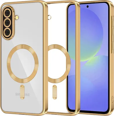Produktbild von Techsuit Luxury Crystal Back Cover Hülle mit MagSafe für Samsung Galaxy A36/A56 - Transparent/Gold