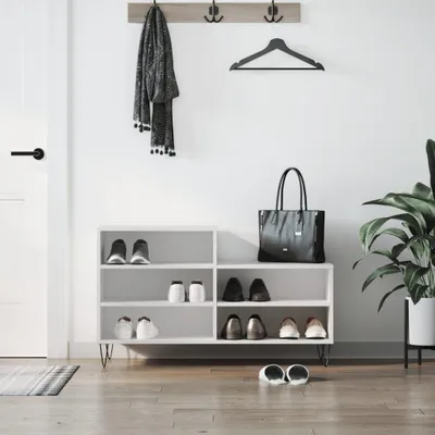 Image de vidaXL Étagère à chaussures blanche 102x36x60 cm Bois composite