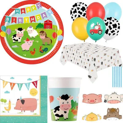 Produktbild von Partyset Bauernhof Geburtstagsdeko Kindergeburtstag Deko