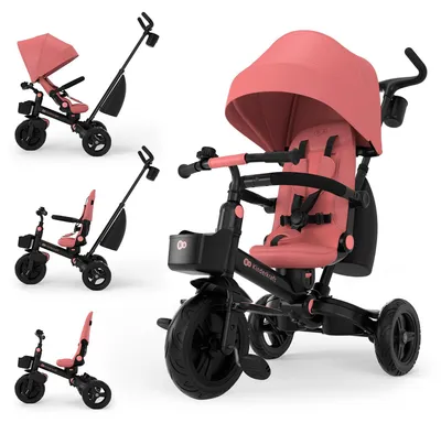 Produktbild von Kinderkraft Aveo 2 PRO Dreirad 6in1, Click&Twist Sitz, Klappbar, Rosa