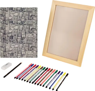 Produktbild von Crelando Malen HomeArtist Handlettering Komplettset 22-teilig Onlinevideokurs